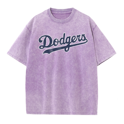 Vintage Washed LA Blue Script 42 Player Graphic T Shirt