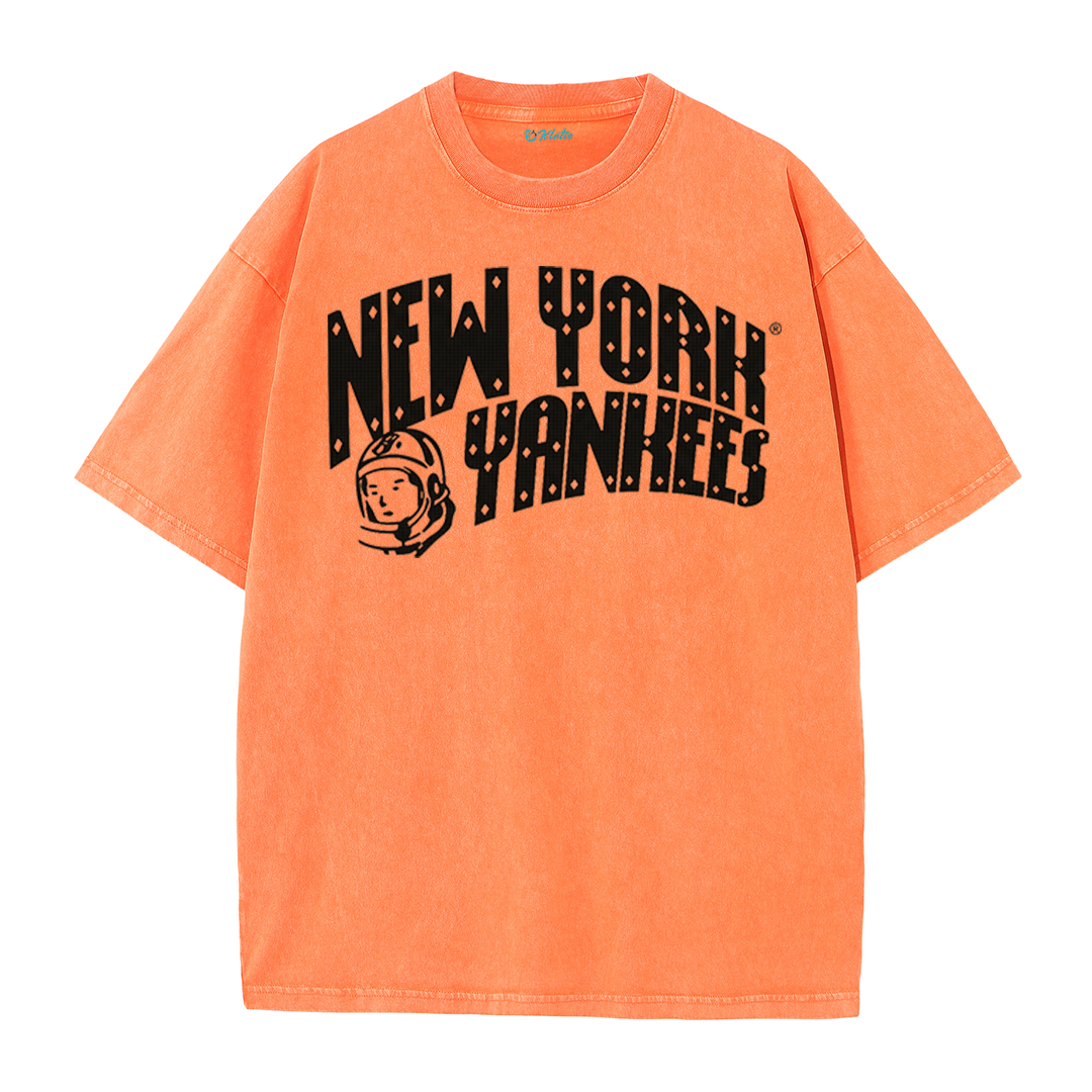 New York Baseball Legacy Tee – Retro Trophy Print Washed Cotton T-Shirt
