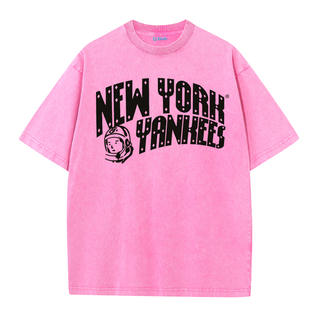 New York Baseball Legacy Tee – Retro Trophy Print Washed Cotton T-Shirt