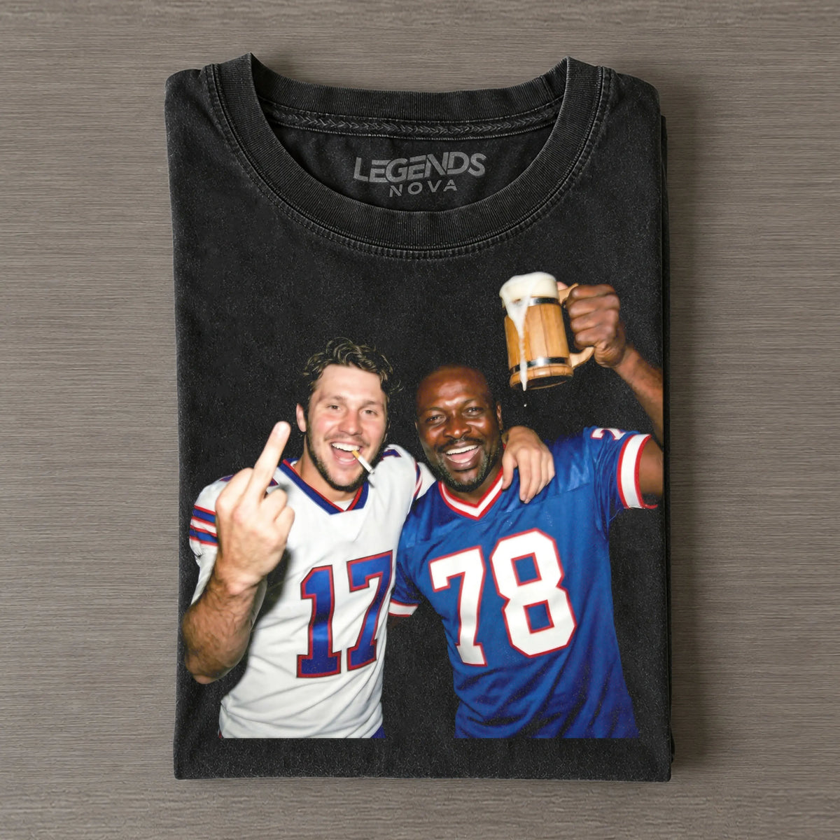 Josh Allen & Bruce Smith Bills Football T-shirt
