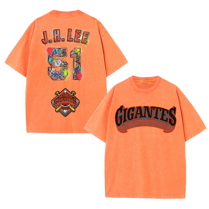 Graffiti Number Graphic Washed T-Shirt – Double-Sided Vintage Streetwear Cotton Tee