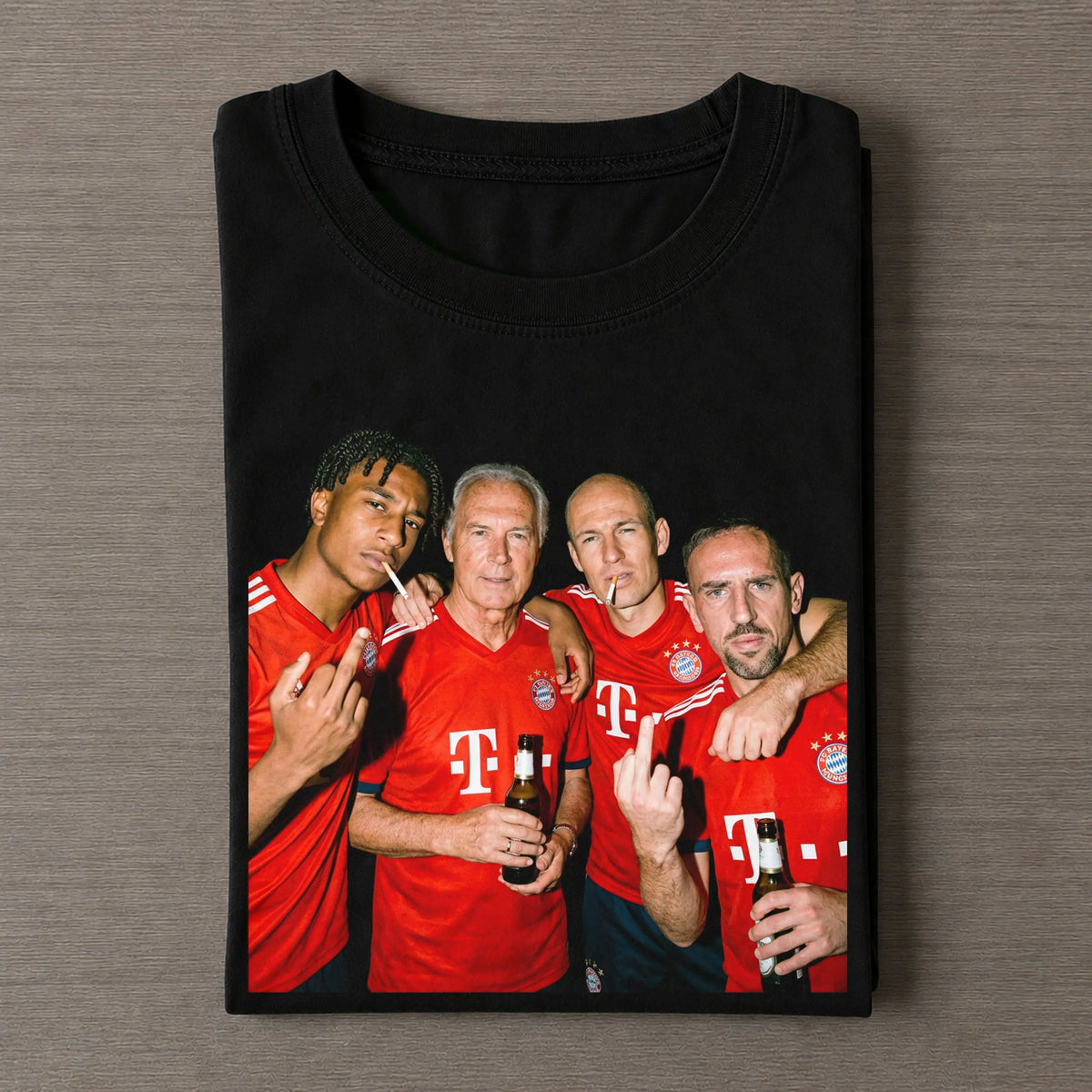 MO & Beckenbauer & Robben & Rib¨¦ry Bayern Soccer T-shirt