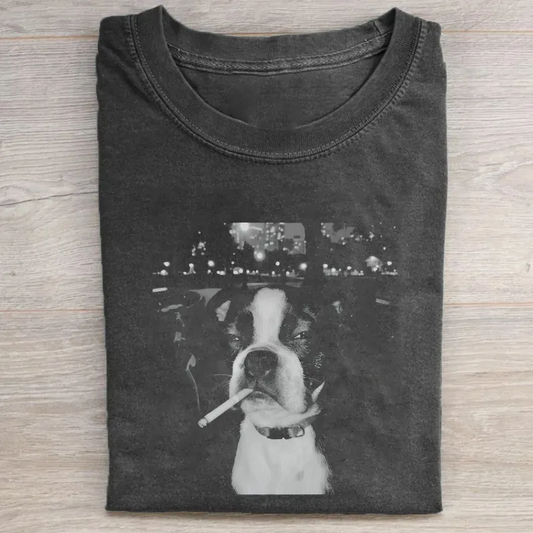 Funny Smoking Dog Meme T-shirt