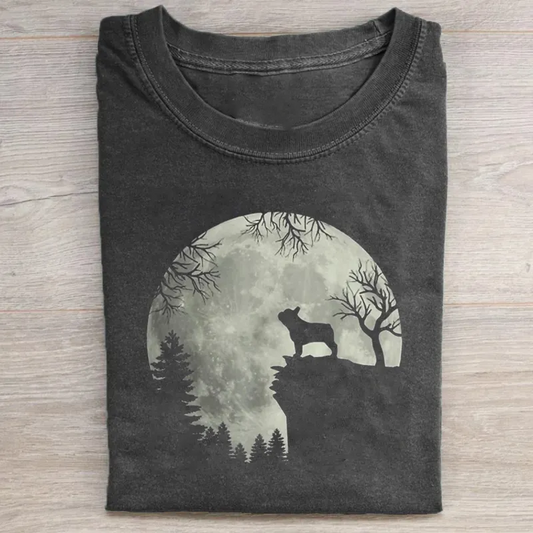 French Bulldog Dog And Moon T-shirt