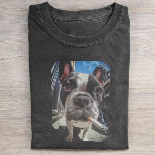 Funny Smoking Dog Meme T-shirt