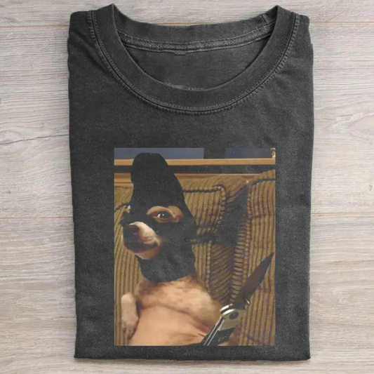 Funny Option Dog with Pocket Knife T-shirt