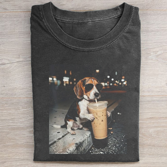 Funny Beagle Iced Coffee Dog T-shirt