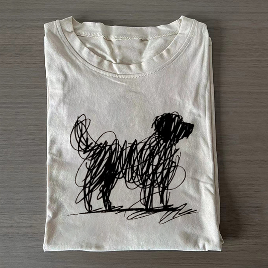 Scribble Dog Art Funny Vibe T-shirt