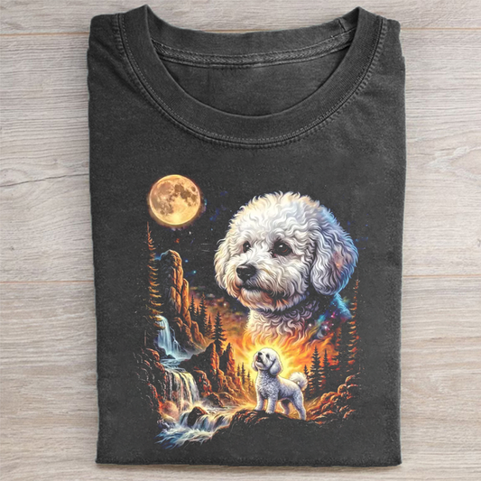 Bichon Frise Howling to the Moon T-shirt
