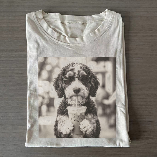 Bernedoodle Iced Coffee Photo T-shirt