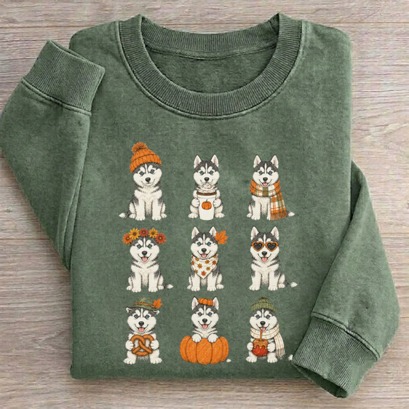 Siberian Husky Fall Sweatshirt