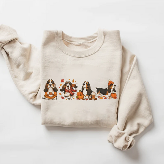 Cute Autumn Basset Hound Sweatshirt