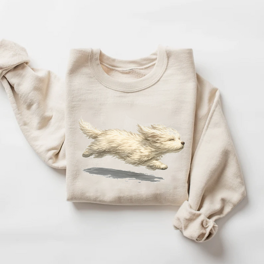 Running Maltese Dog Sweatshirt