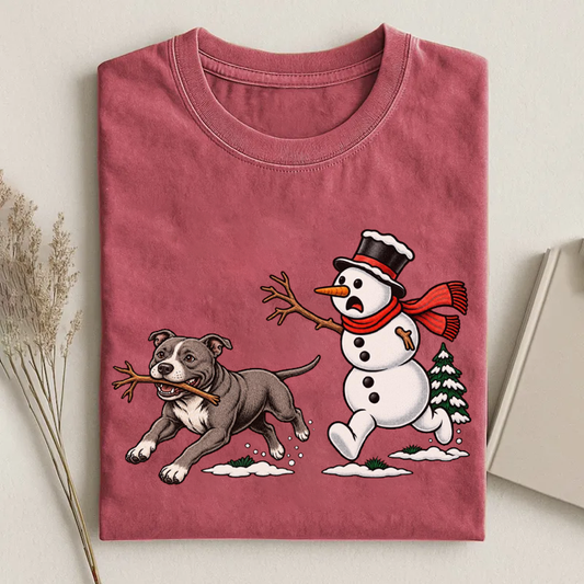Christmas Pitbull Dog T-shirt