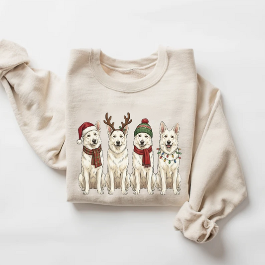 White German Shepherd Christmas Sweatshirt