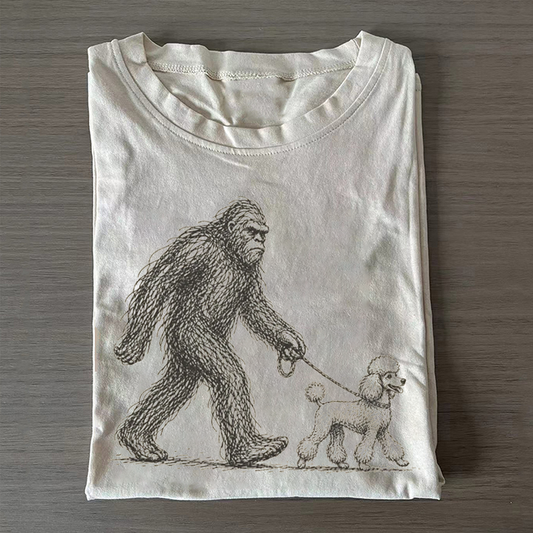 Bigfoot Walking Poodle T-shirt