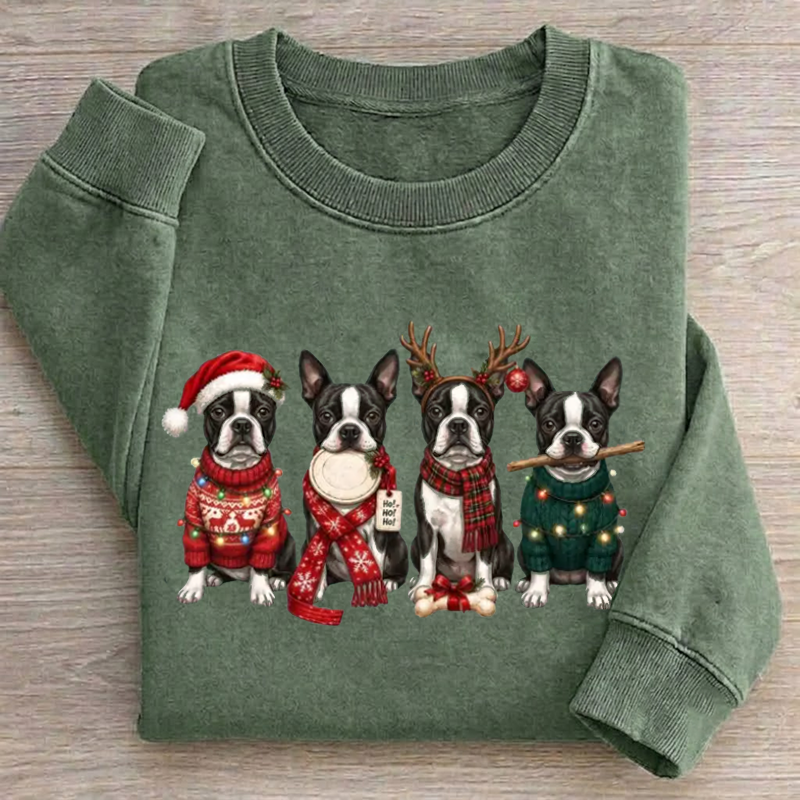 Christmas Boston Terrier Dog Sweatshirt