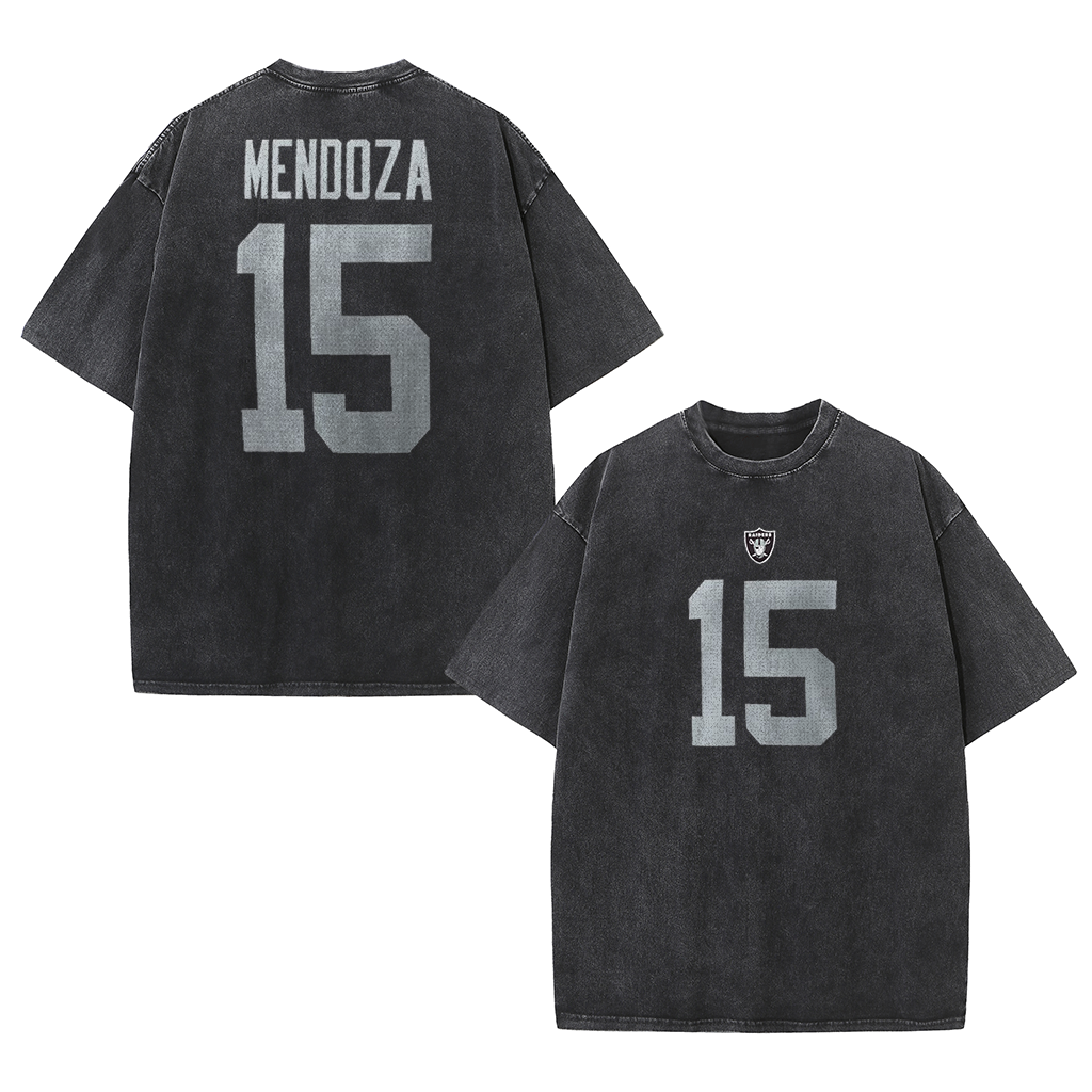 Vegas Vintage Washed Player Style Graphic T-Shirt