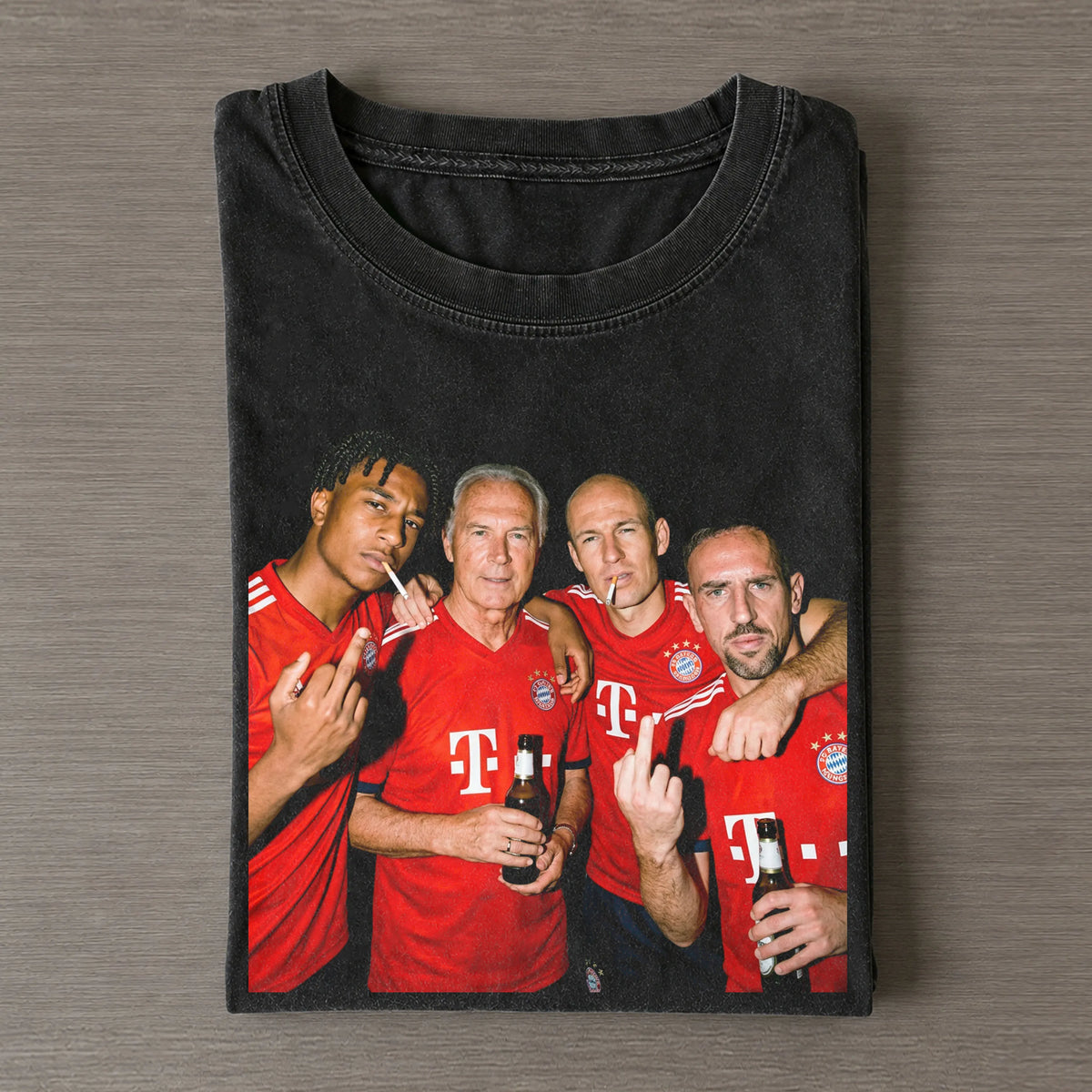 MO & Beckenbauer & Robben & Rib¨¦ry Bayern Soccer T-shirt