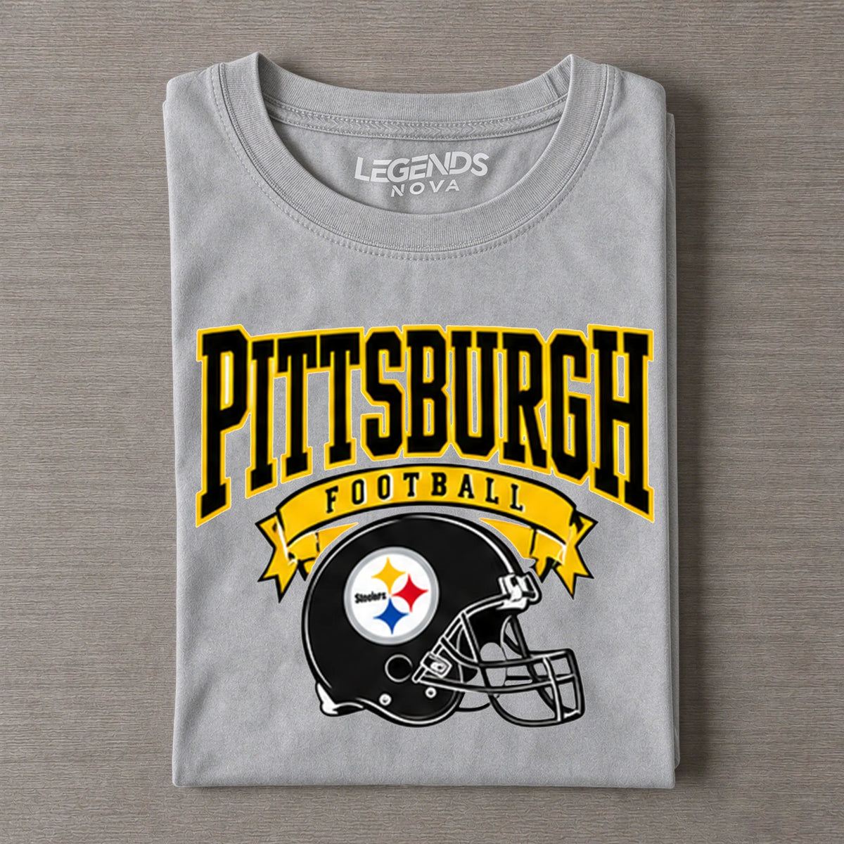Pittsburgh Vintage Football Helmet Distressed T-Shirt