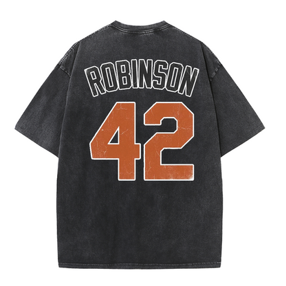 LA 42 Vintage Number Graphic Baseball T Shirt