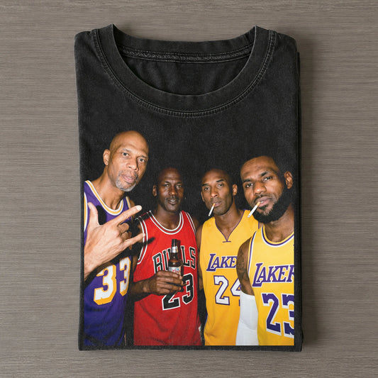 MJ & LJ & KB & KA-J Vintage Basketball T-Shirt