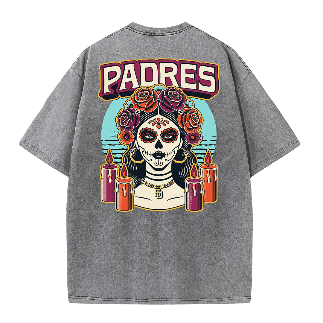 San Diego Inspired Sugar Skull Rose Graphic T Shirt