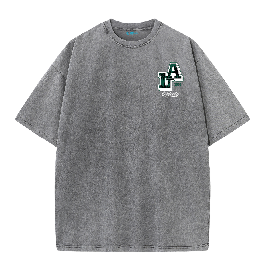 LA Back Print Vintage Washed T-Shirt – Y2K Cotton Streetwear Graphic Tee