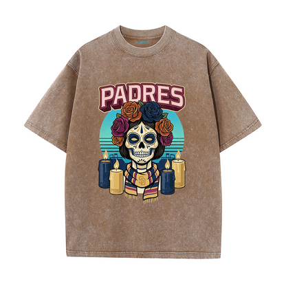 San Diego Sunset Skull Vintage Graphic T-Shirt