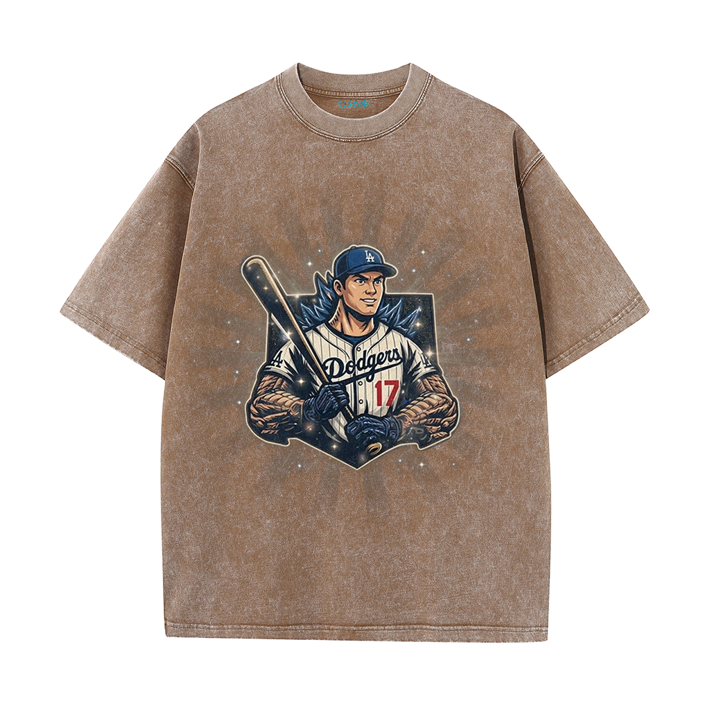 Los Angeles Vintage Baseball Player Illustration T-Shirt