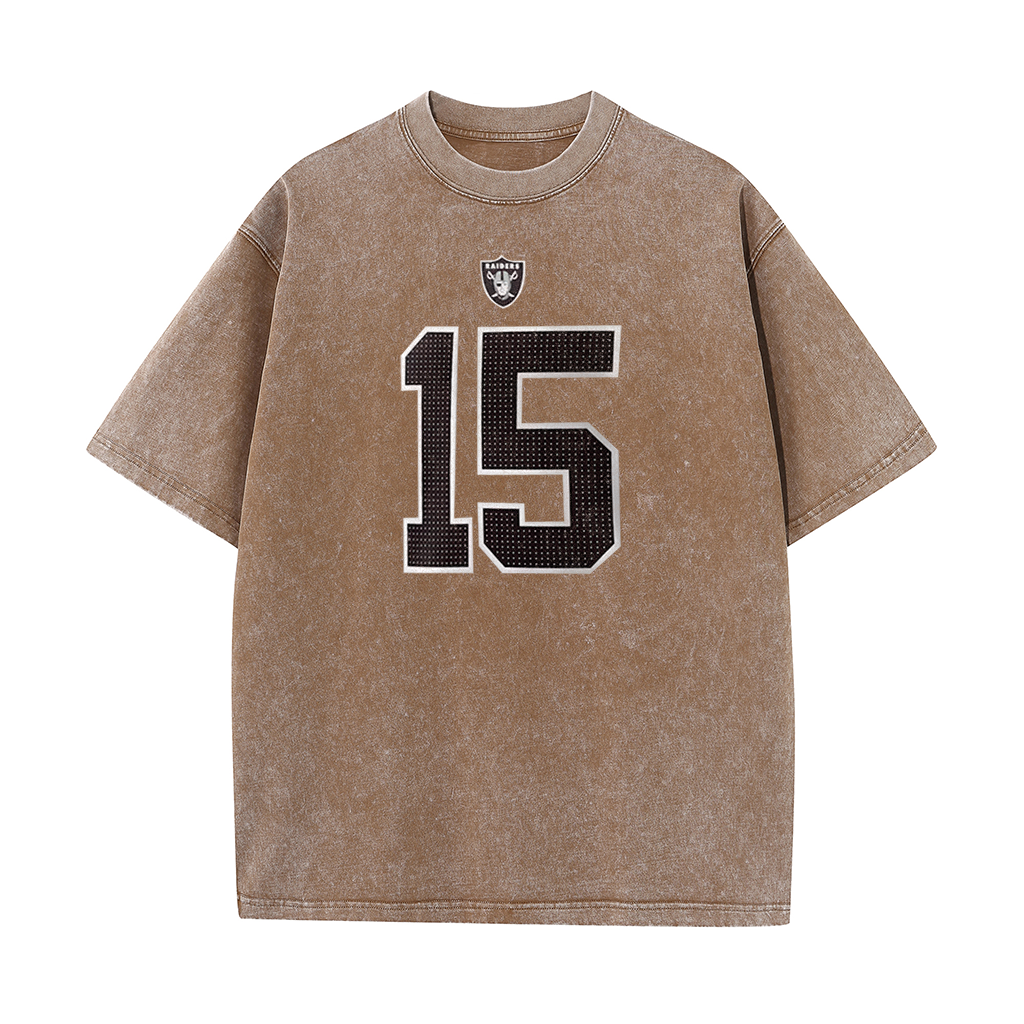 Vegas Vintage Washed Player Style Graphic T-Shirt