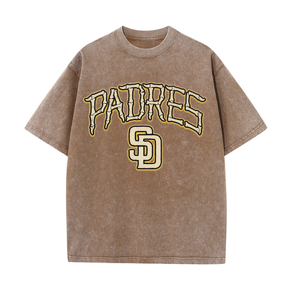 Vintage Padres Bone Letter Graphic T Shirt