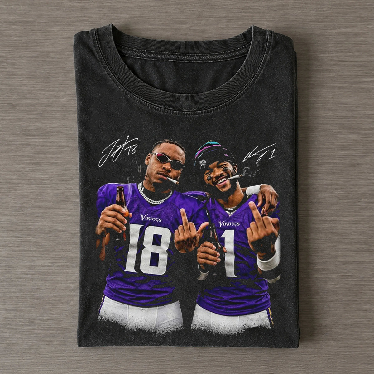 Funny JJ & KM  Vikings Football T-Shirt