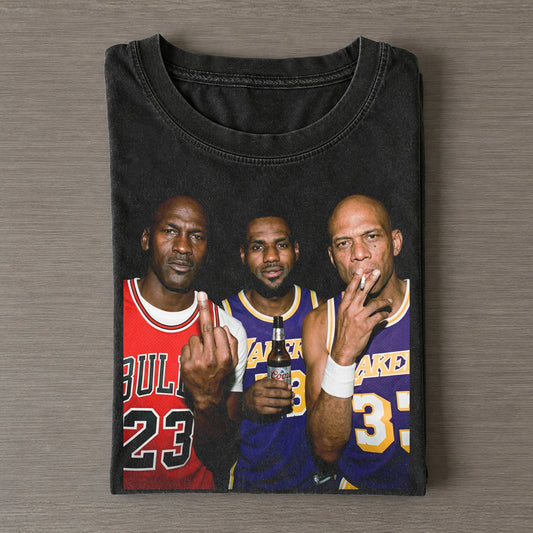 MJ & LJ & KA-J Vintage Basketball T-Shirt