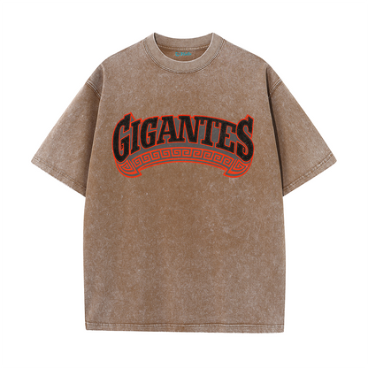 Graffiti Number Graphic Washed T-Shirt – Double-Sided Vintage Streetwear Cotton Tee