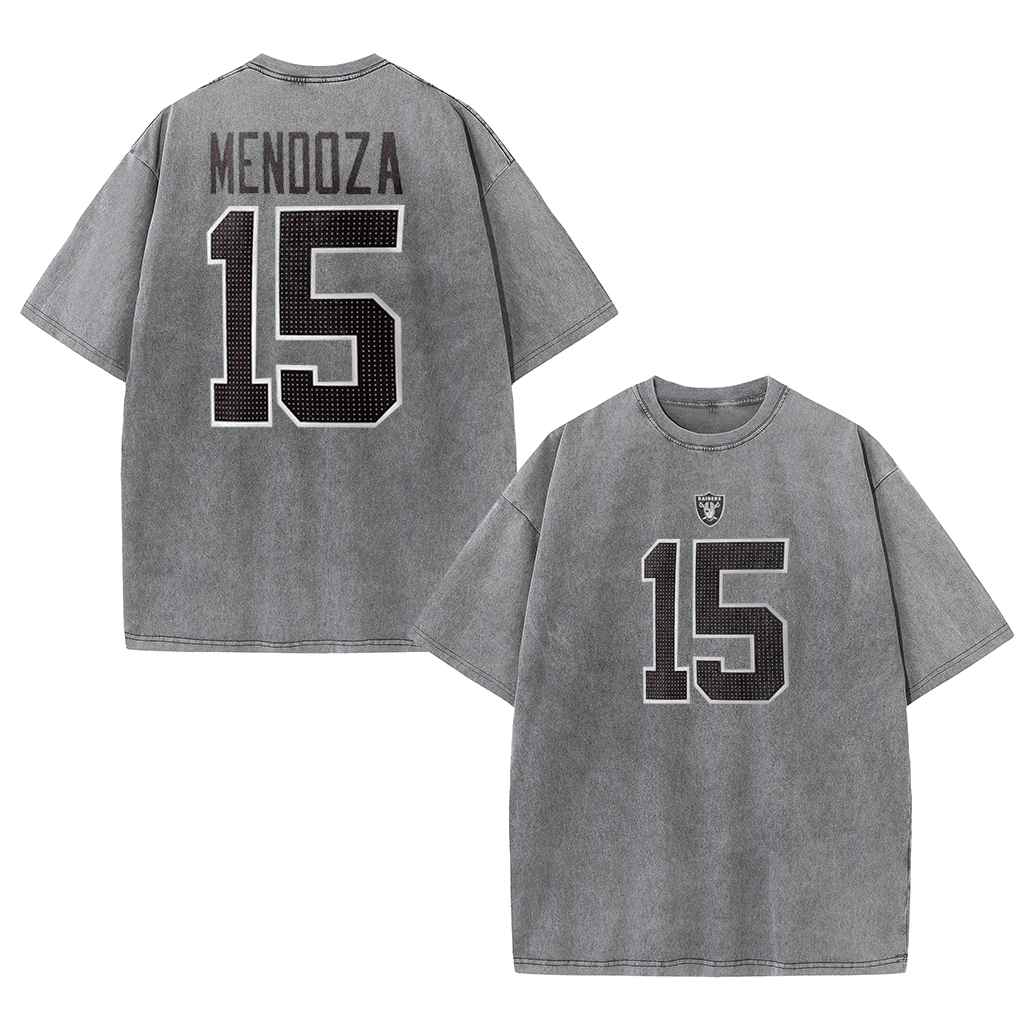 Vegas Vintage Washed Player Style Graphic T-Shirt