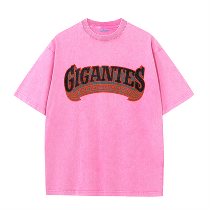 Graffiti Number Graphic Washed T-Shirt – Double-Sided Vintage Streetwear Cotton Tee