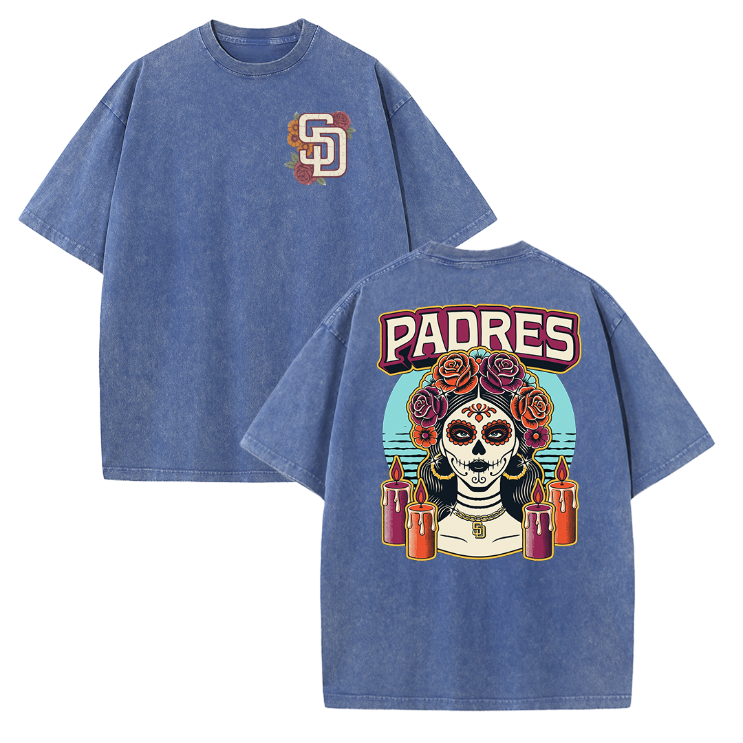 San Diego Inspired Sugar Skull Rose Graphic T Shirt