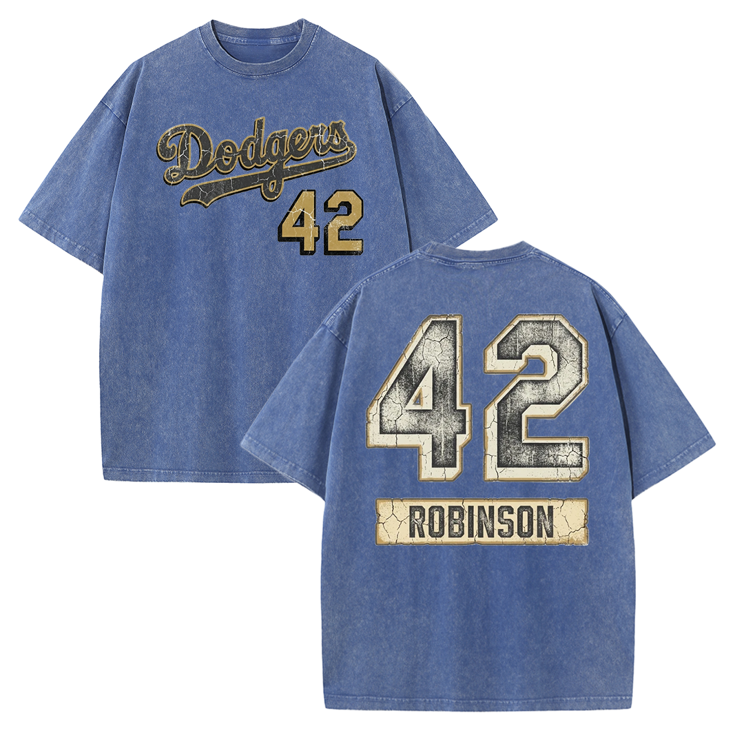 Vintage Washed LA 42 Robinson Graphic T Shirt