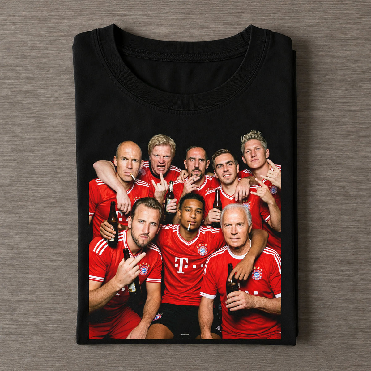 HK & MO & Beckenbauer & Robben & Kahn & Rib¨¦ry & Lahm & Schweinsteiger Bayern Soccer T-shirt
