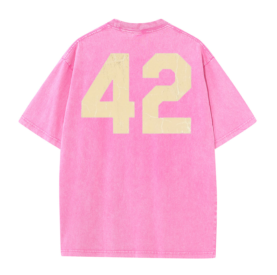 Retro Distressed Los Angeles Style Baseball Graphic Washed Cotton T-Shirt