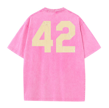 Retro Distressed Los Angeles Style Baseball Graphic Washed Cotton T-Shirt