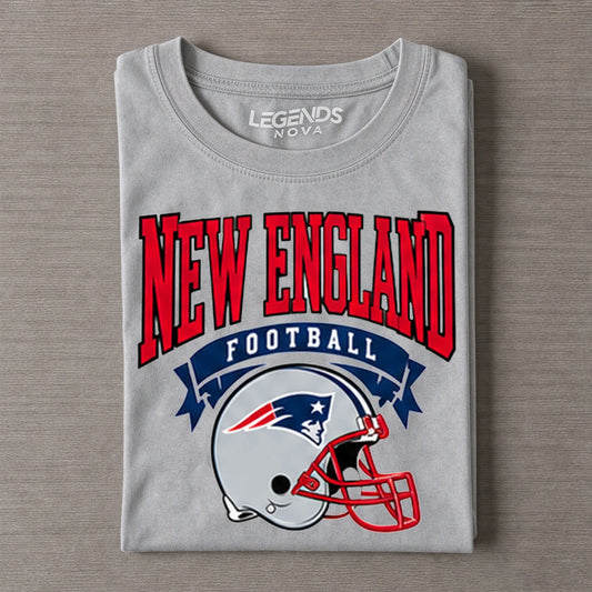 New England Retro Football Helmet Vintage Graphic T-Shirt