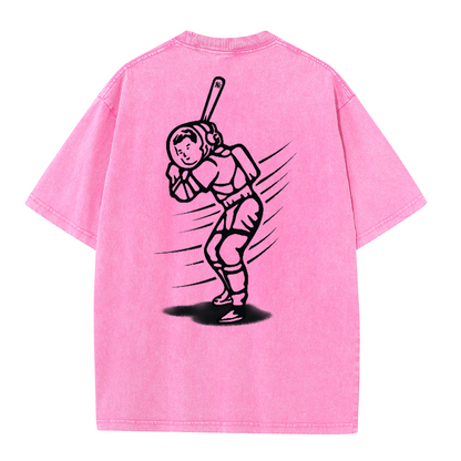 New York Inspired Space Baseball Player Retro Distressed T-Shirt