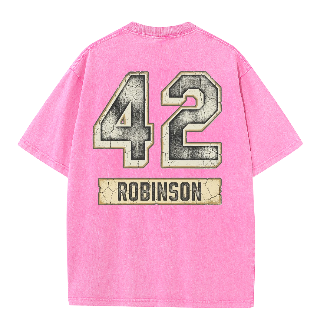 Vintage Washed LA 42 Robinson Graphic T Shirt