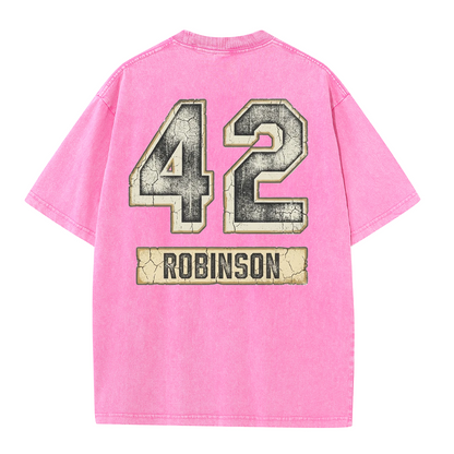 Vintage Washed LA 42 Robinson Graphic T Shirt