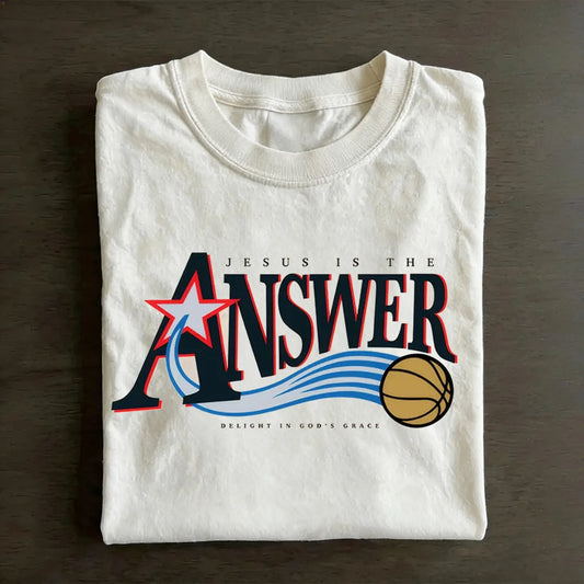 Jesus Is The Answer Christian Washed T-Shirt
