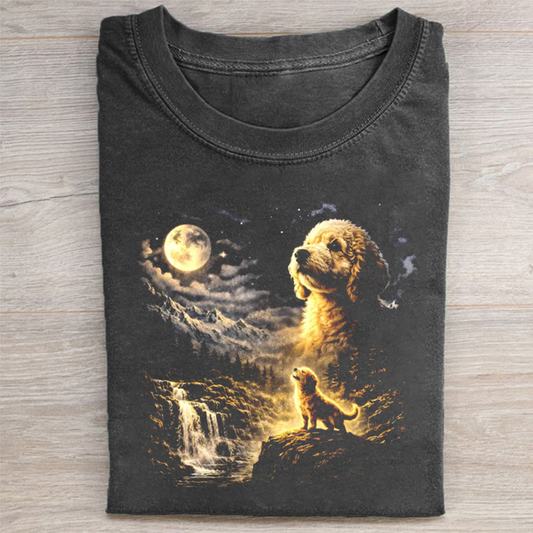 Goldendoodle Howling to The Moon T-shirt
