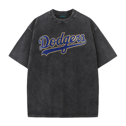 Vintage Los Angeles Baseball Script Graphic T-Shirt – Washed Streetwear Tee