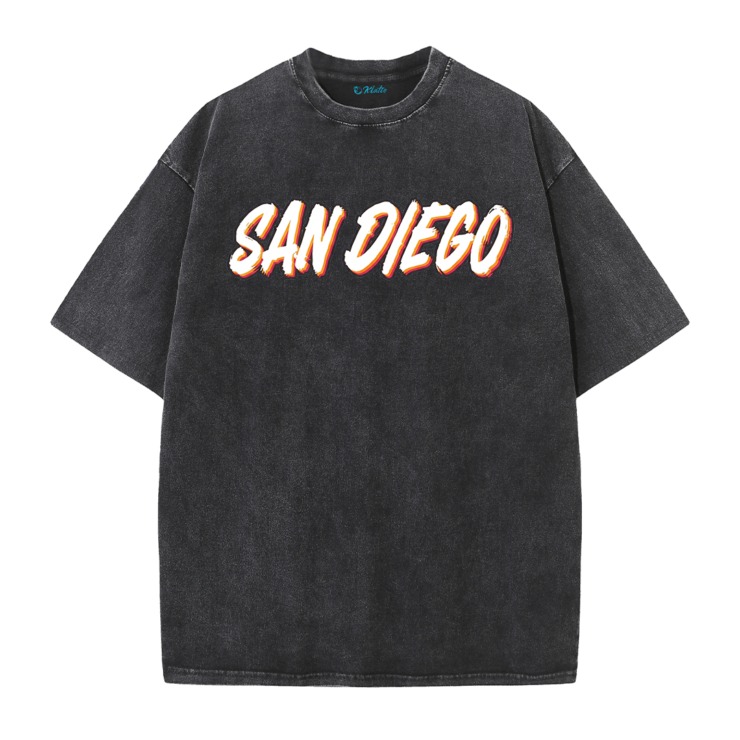 San Diego Skull Rose Graphic T Shirt